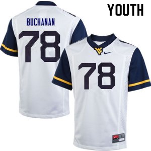 Youth West Virginia Mountaineers NCAA #78 Daniel Buchanan White Authentic Nike Stitched College Football Jersey KG15A64IU